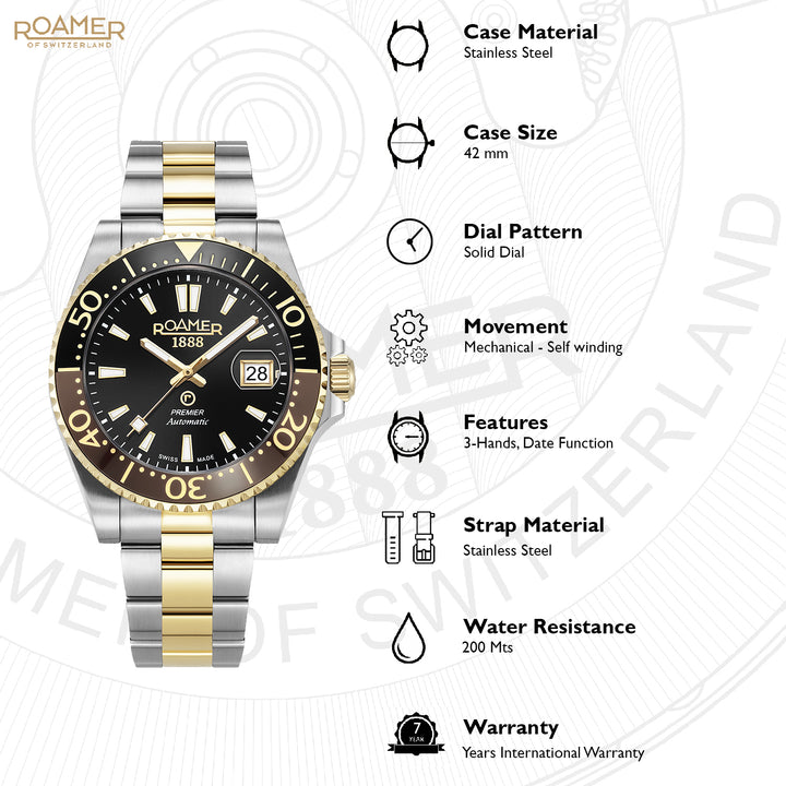 Premier Automatic 25 Jewels Sapphire Glass Men's Watch -  986983 47 85 20