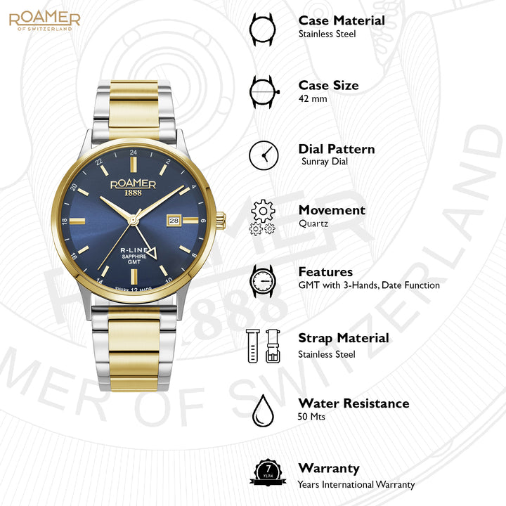 R-Line GMT Quartz Men's Watch -  990987 47 45 05