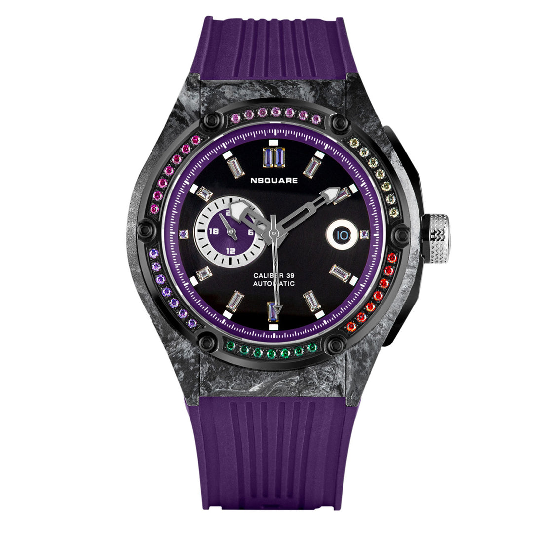 Multicoloured Multifunction Swarovski Crystal Men's Watch - G0543-N39.4