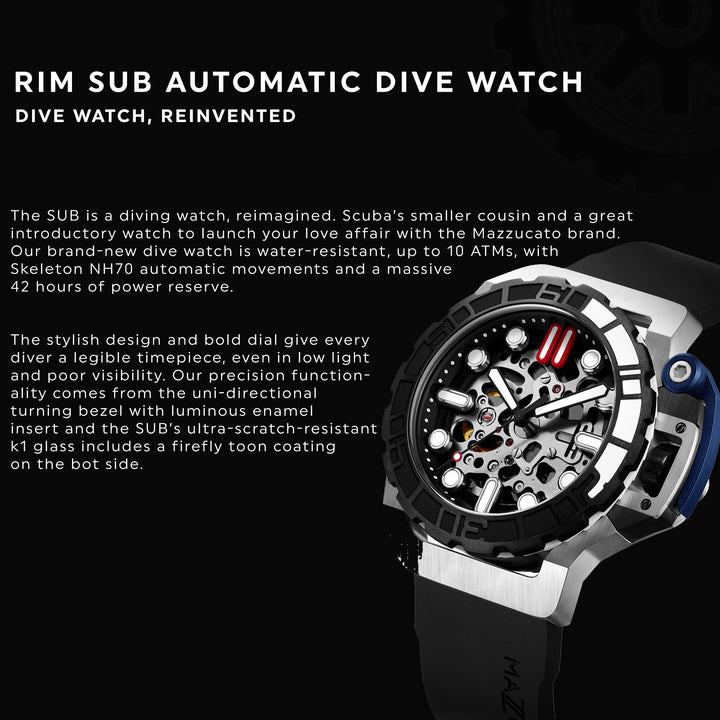 RIM SUB Automatic Men's Watch - DIVER-SK1-BL