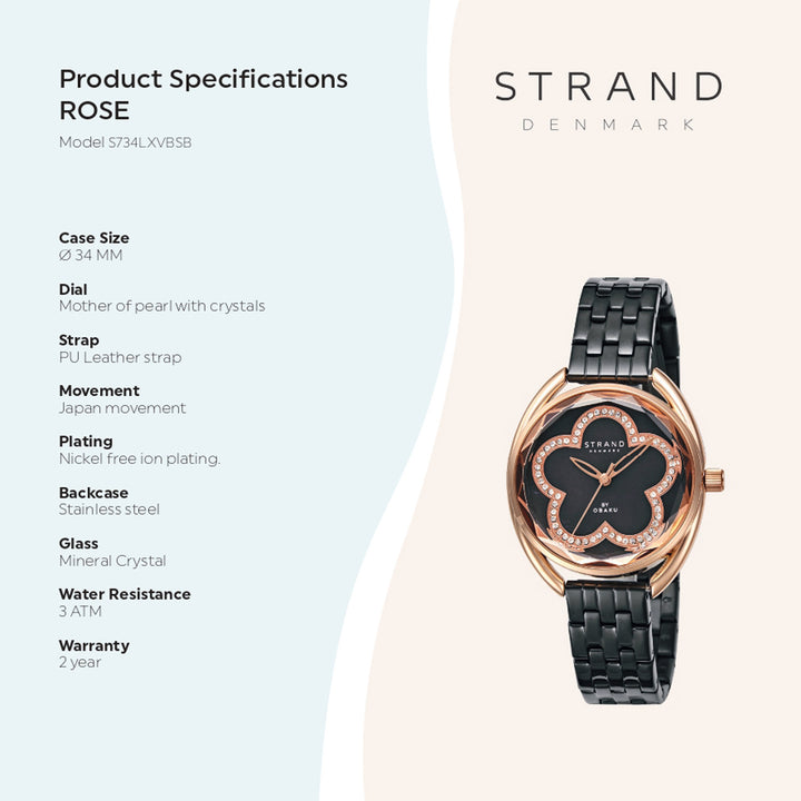 Rose Ink Quartz MOP Women's Watch - S734LXVBSB