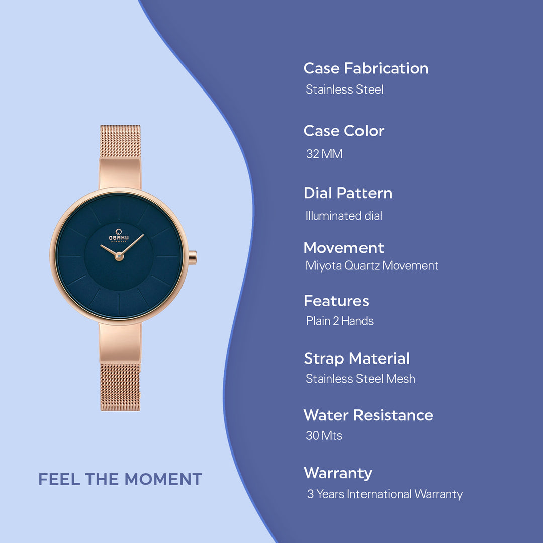 Sol-Azure Quartz Women's Watch -  V149LXVLMV