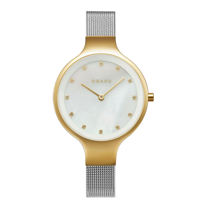Sky-Gold Bi Quartz MOP Women's Watch - V173LXGWMC