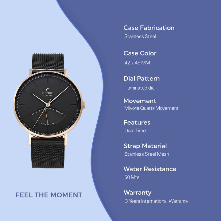 Elm Night Dual Time Men's Watch - V213GUVBMB