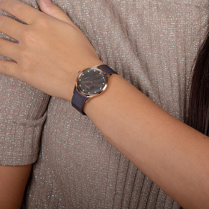 Fin Walnut Quartz Women's Watch -  V217LXVNMN
