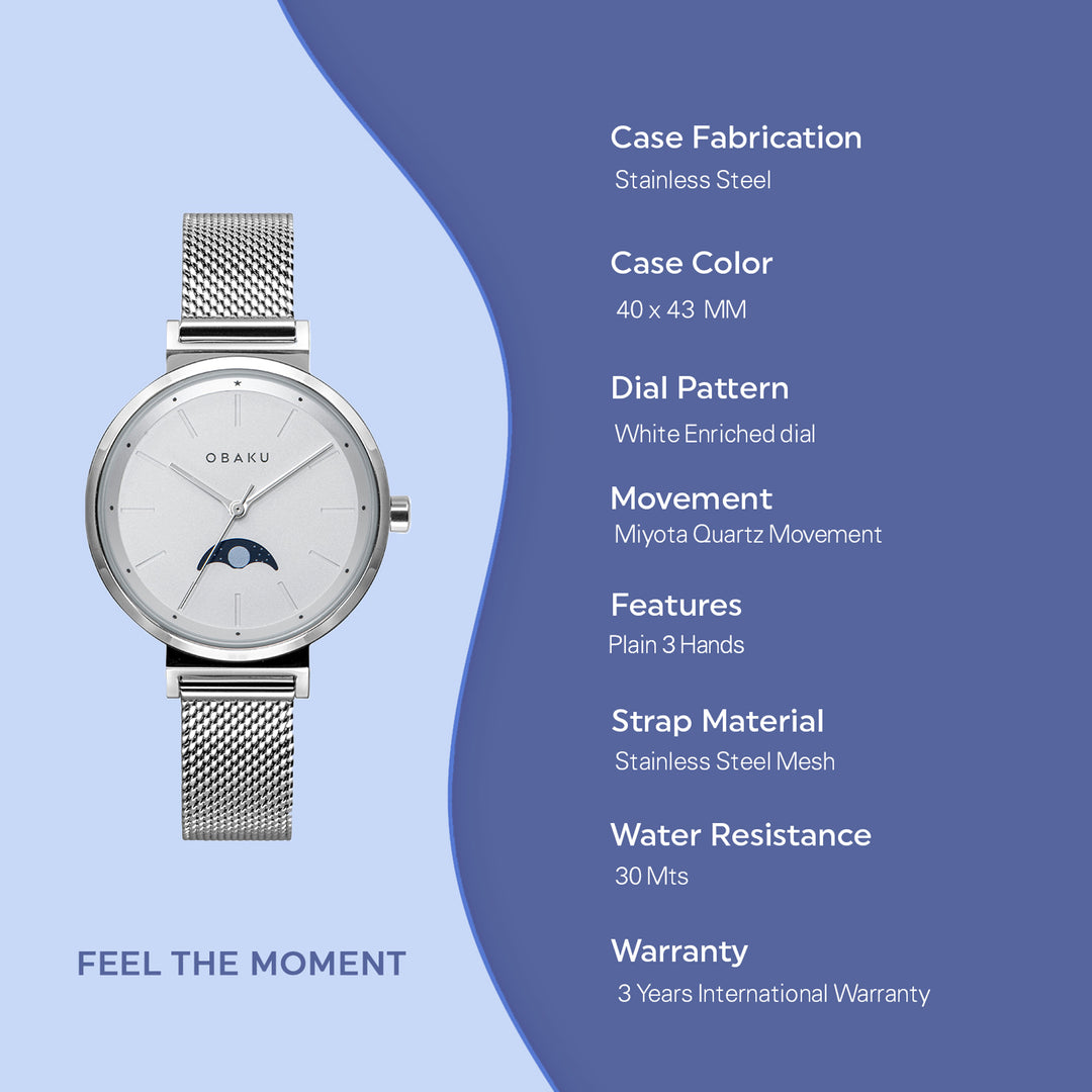 Maane Steel Moonphase Women's Watch - V243LMCIMC