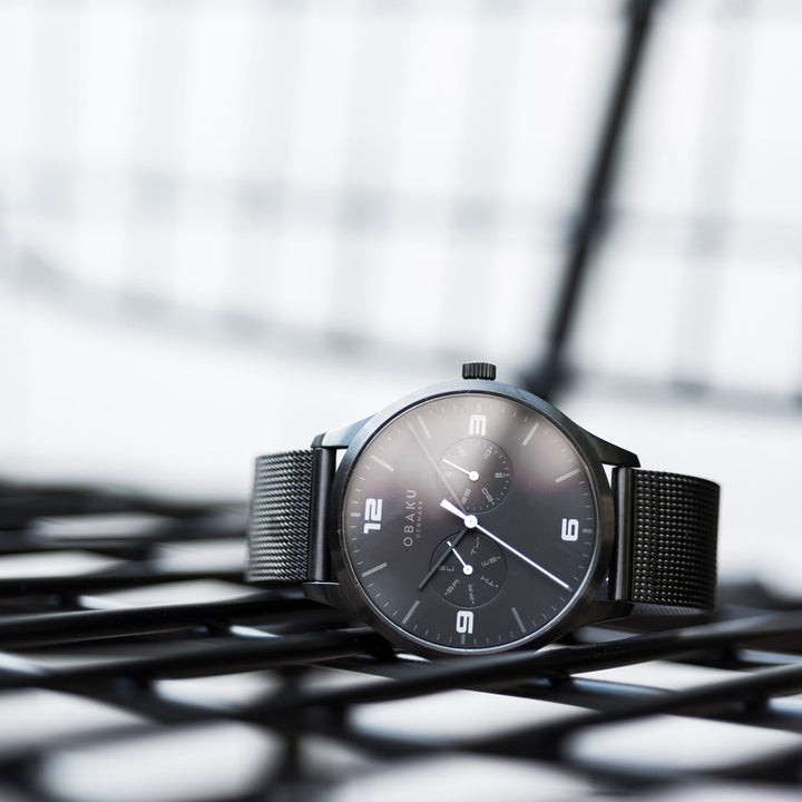 Ask Charcoal Multifunction Men's Watch -  V249GMBBMB