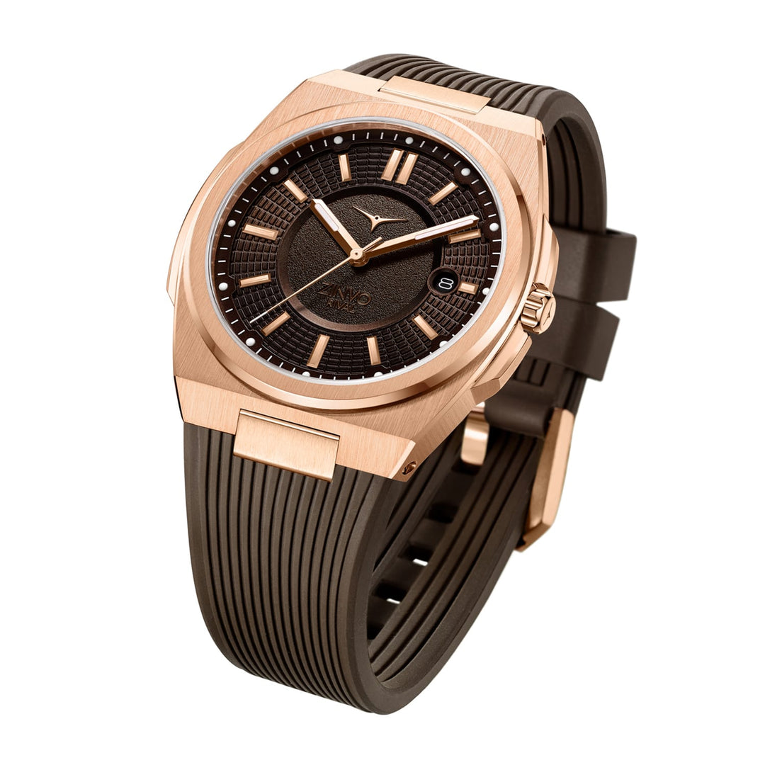 Rival Rose Gold Quartz Men's Watch With Additional Strap - 100-06