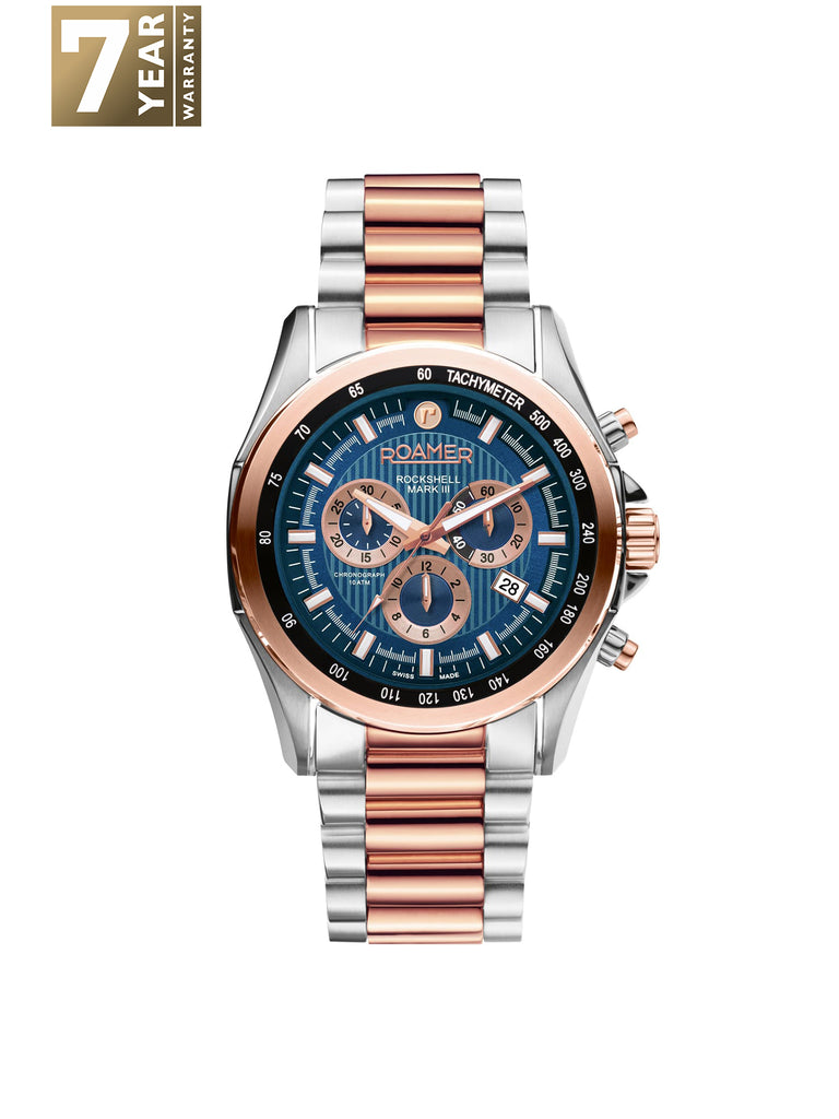 ◆naharu◆ Roamer Rockshell Mark III Chrono Black Dial Black Leather