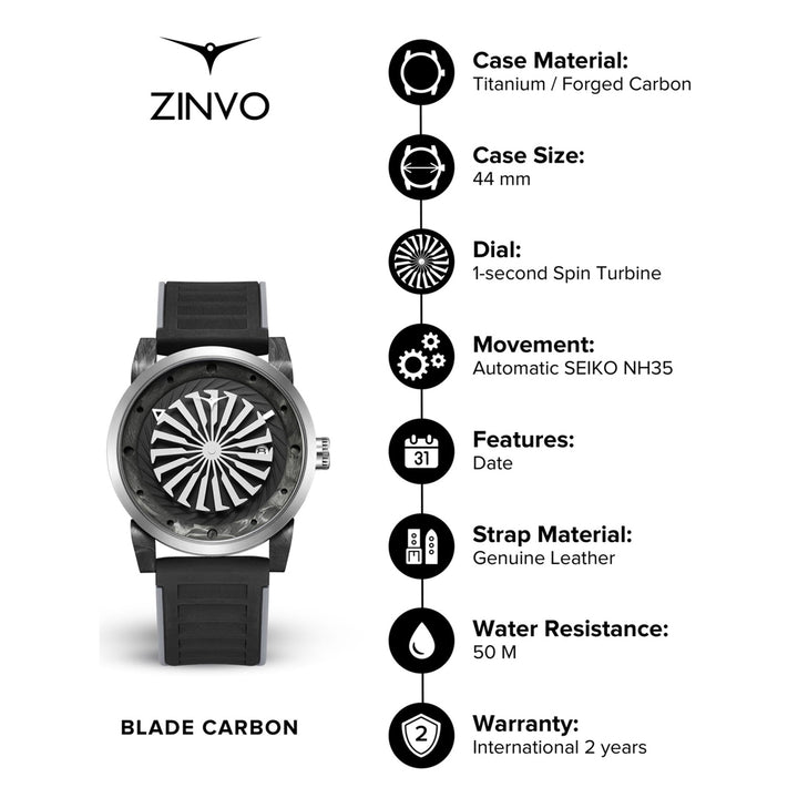Blade Carbon Automatic Men's Watch -  260