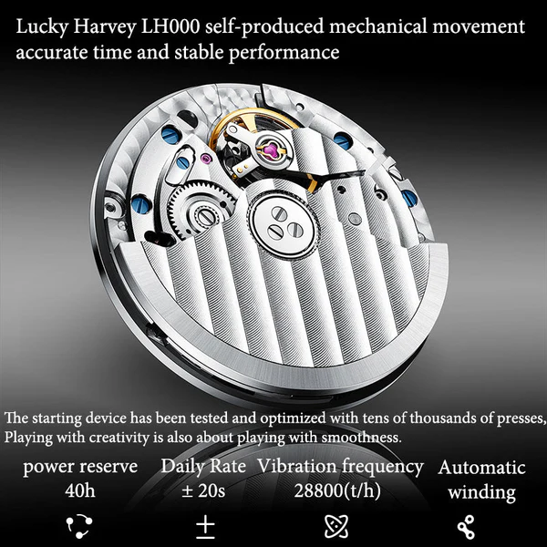 Lucky Harvey Player Series Three Card Poker Automatic Watch With Collectible Gift Box ( Silver )