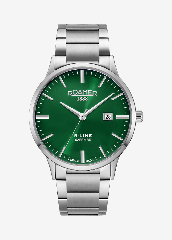 R-Line Classic Quartz Green Sunray Round Dial Men's Watch - 718833 41 75 20