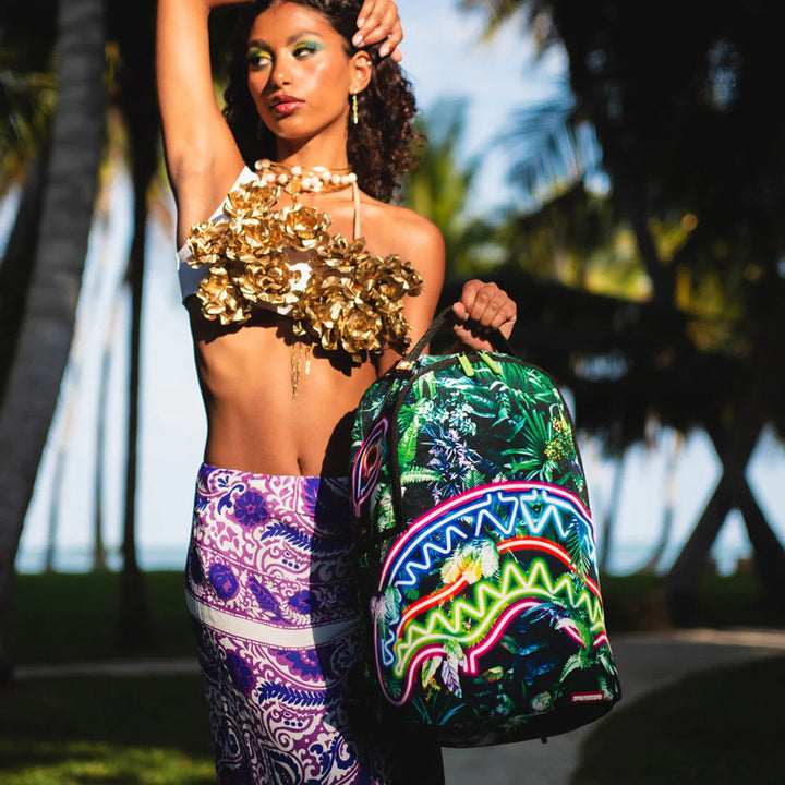 Limited Edition Neon Shark Jungle DLXSR Backpack For Women - 910B5141NSZ