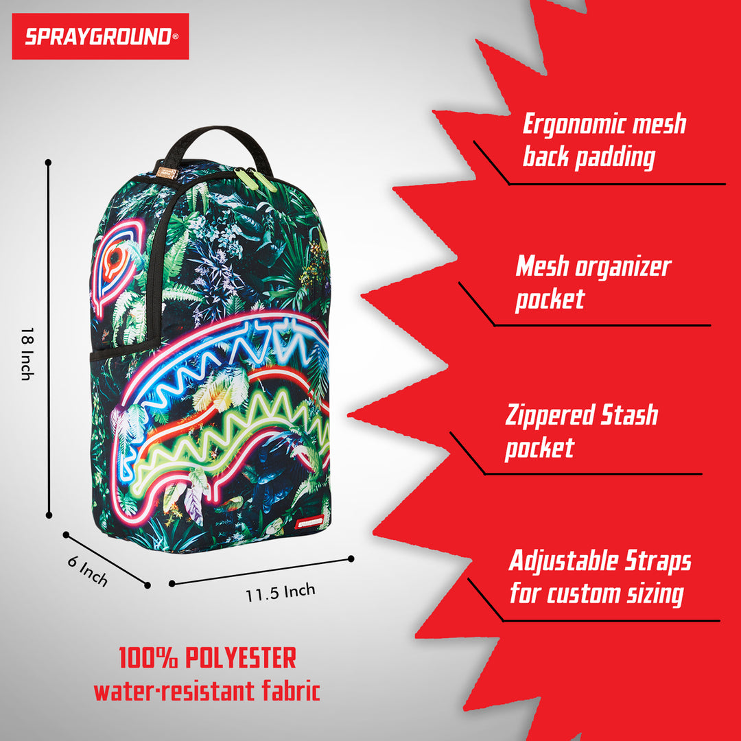 Limited Edition Neon Shark Jungle DLXSR Backpack For Women - 910B5141NSZ