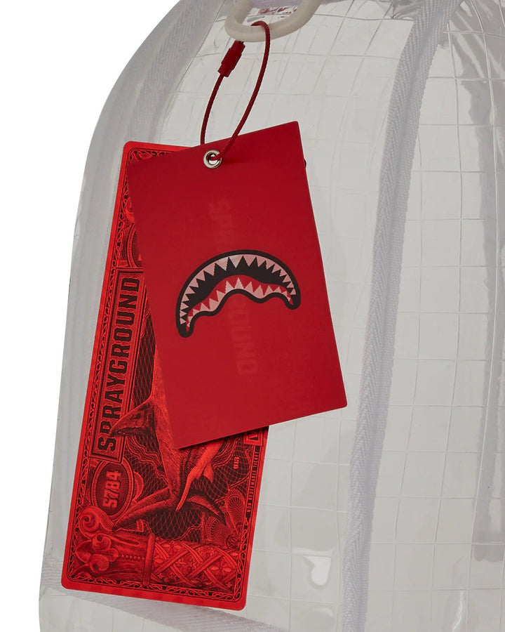 Unisex Limited Edition Transparent CLEAR VISION SHARKS IN PARIS - 100% ALL CLEAR DLX BACKPACK