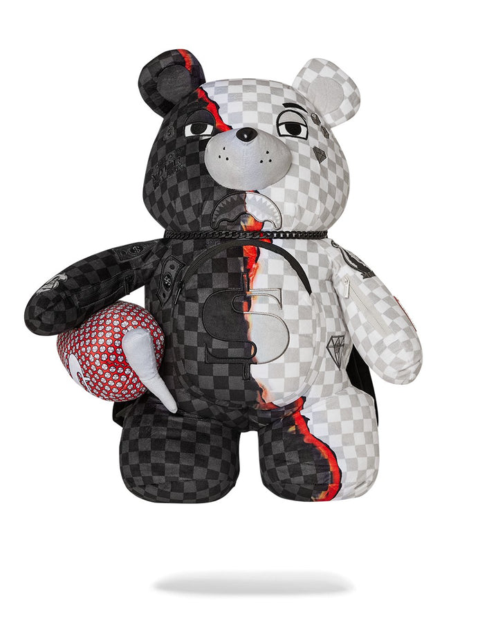 Unisex Limited Edition Black and White RING OF FIRE MONEYBEAR TEDDYBEAR BACKPACK