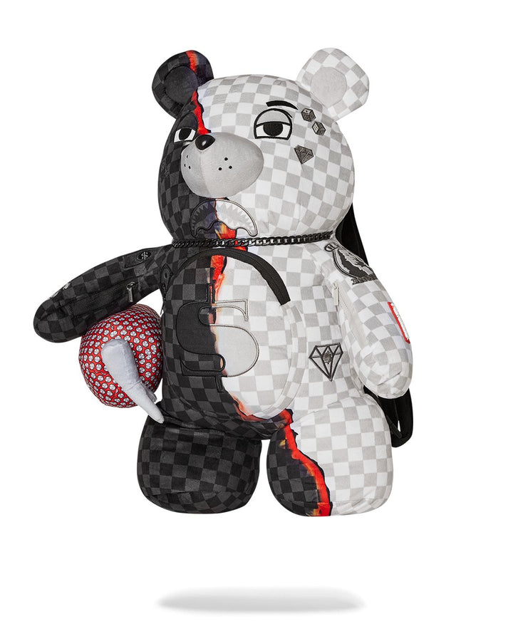 Unisex Limited Edition Black and White RING OF FIRE MONEYBEAR TEDDYBEAR BACKPACK