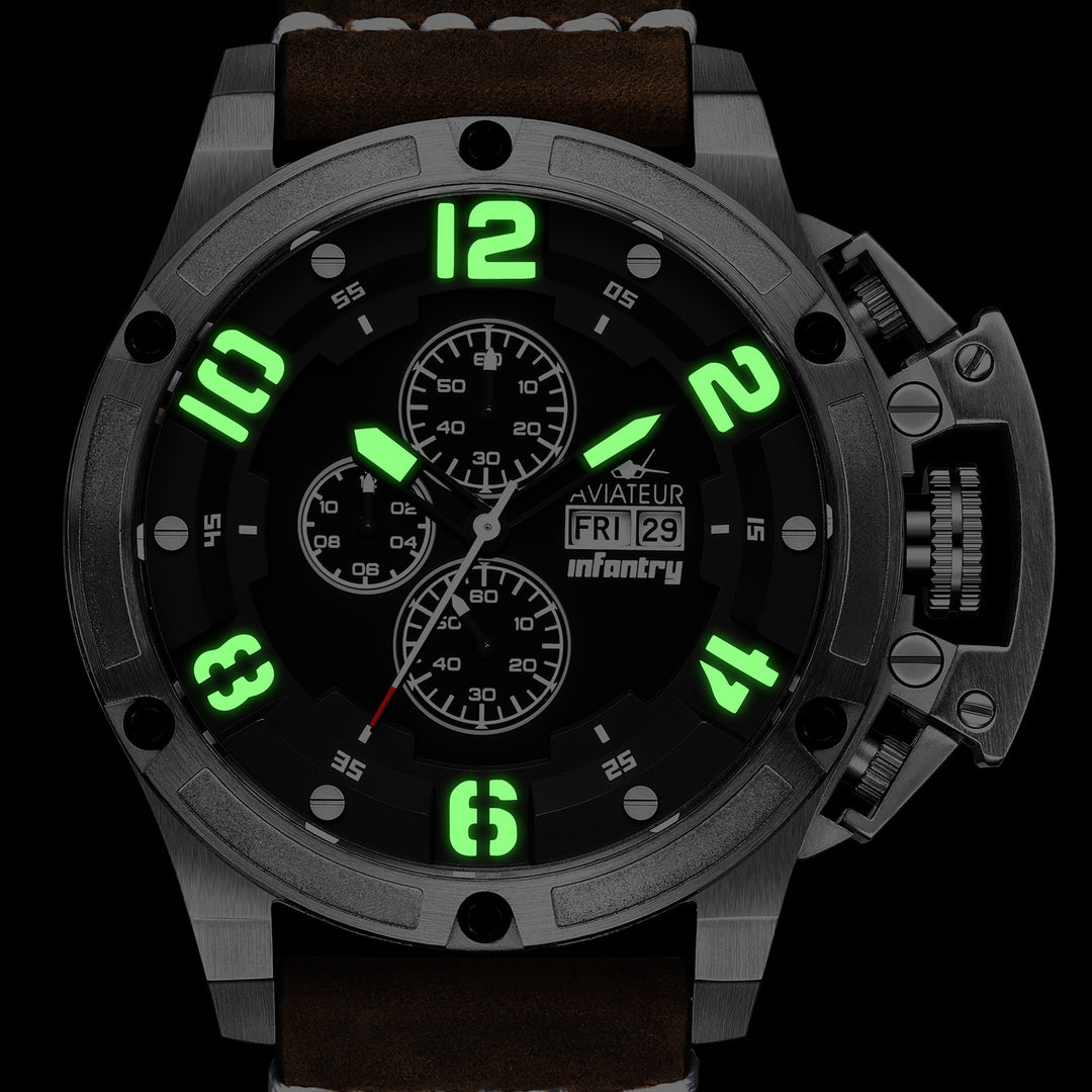 Aviateur Thunderbird Chronograph Men's Watch - AVR-002-CHR-01(leather)