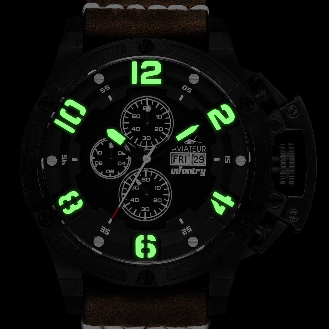 Aviateur Thunderbird Chronograph Men's Watch - AVR-002-CHR-03 (leather)