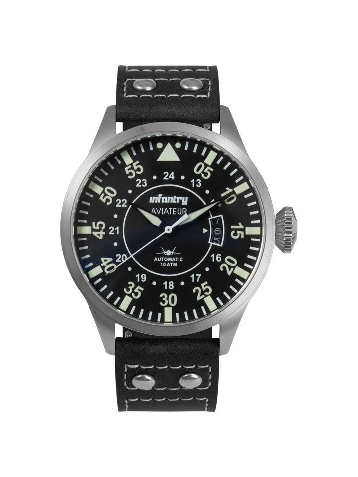 Aviateur Pro Pilot Quartz Men's Watch - AVR-004-BLK-L