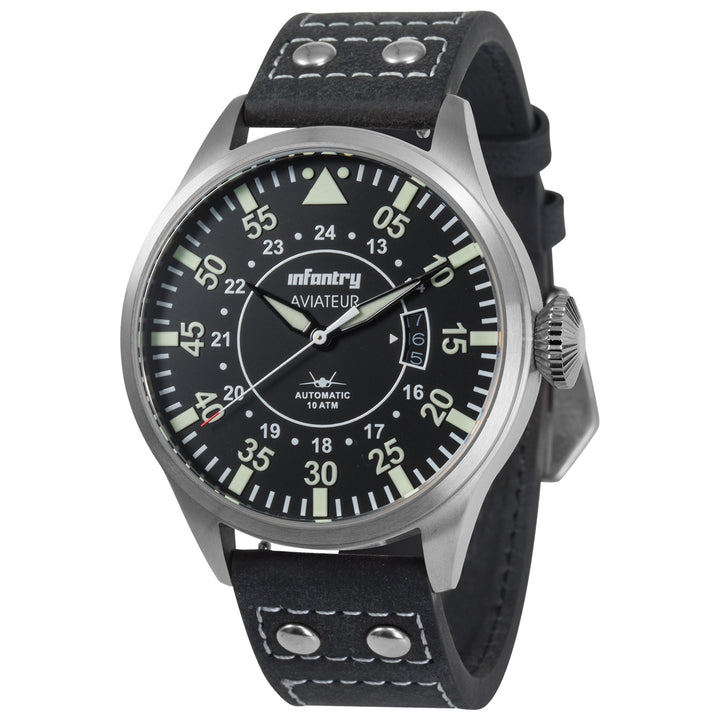 Aviateur Pro Pilot Quartz Men's Watch - AVR-004-BLK-L