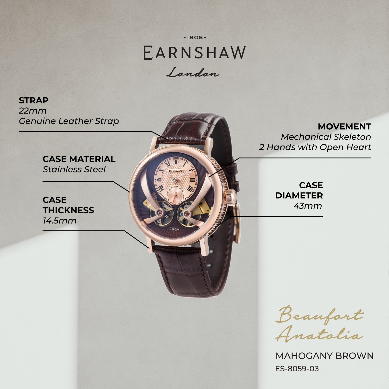 Beaufort Anatolia Automatic 40 Jewels Men's Watch - ES-8059
