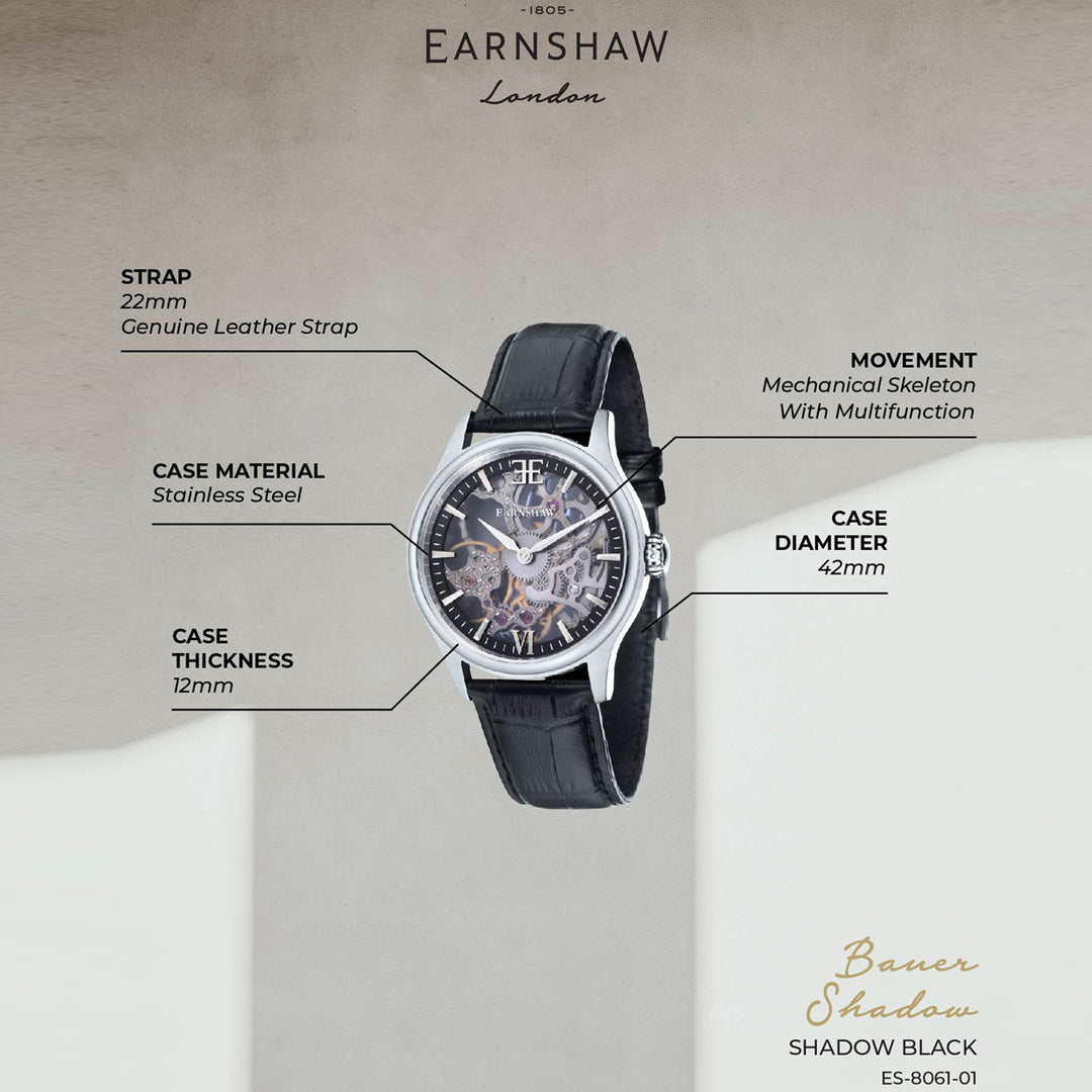 Bauer Shadow Mechanical Automatic Men's Watch -  ES-8061-01