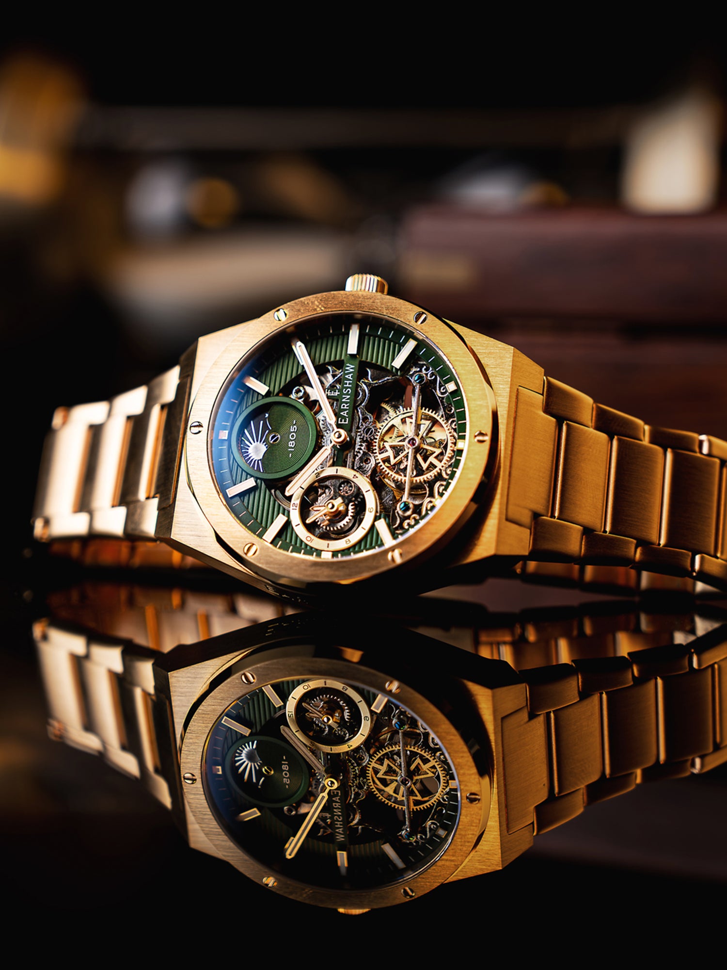 Drake Dual Time & Moonphase Automatic Men's Watch - ES-8291
