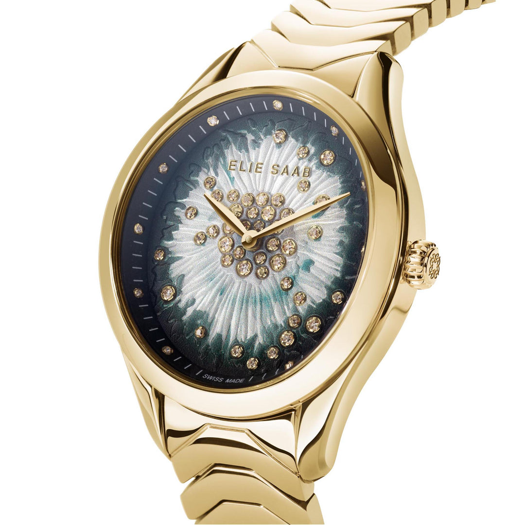 Mystere D'Elie Fleur Swiss Made Diamond Women's Watch - ESME003F