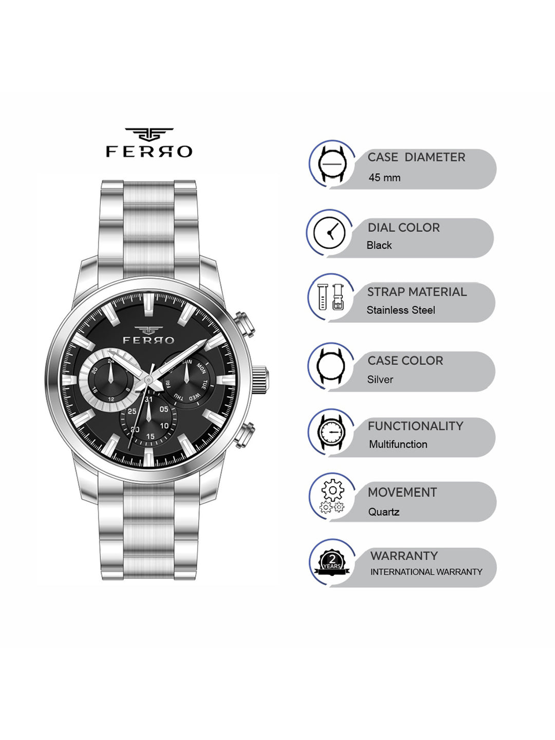 Multifunction Men's Watch - FM11370A-A2