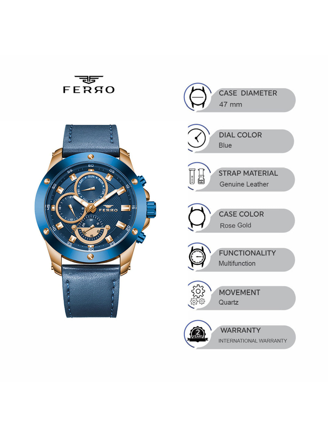 Multifunction Men's Watch - FM1513B-T