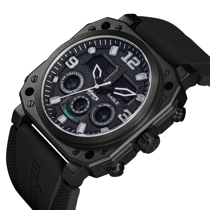 The Eagle Multifunction Dual Timer Ana-Dig Men's Watch - FS-011-BLK-BR
