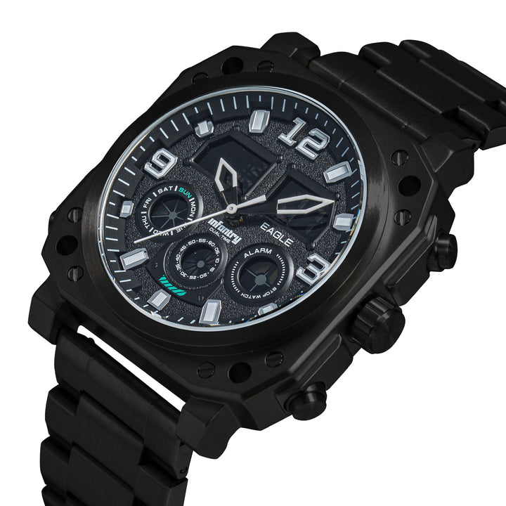 The Eagle Multifunction Dual Timer Ana-Dig Men's Watch - FS-011-BLK-BS
