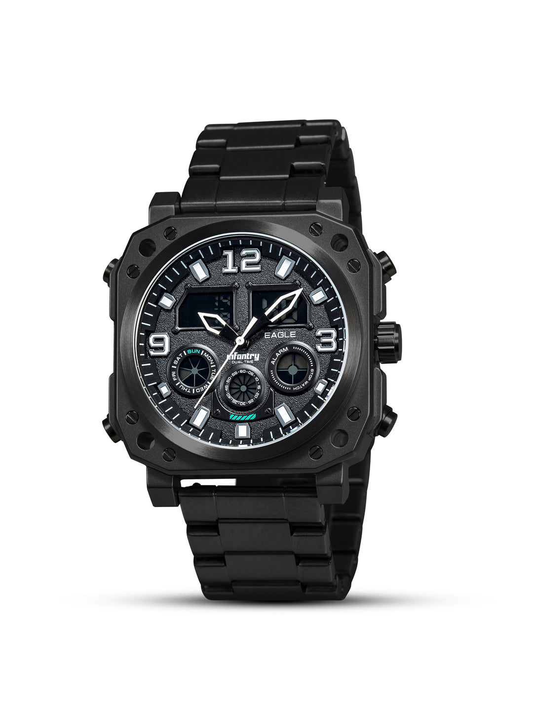 The Eagle Multifunction Dual Timer Ana-Dig Men's Watch - FS-011-BLK-BS