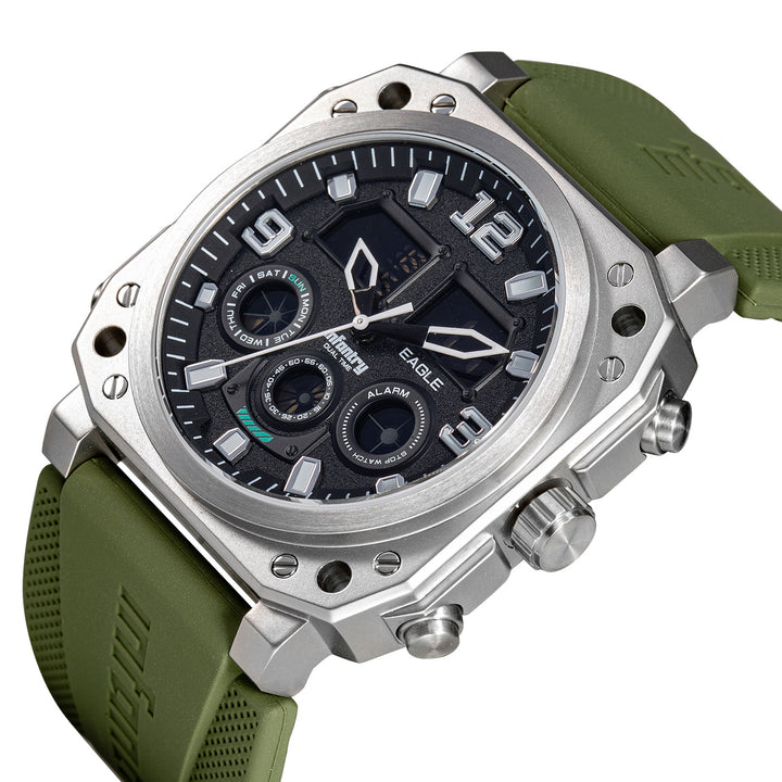 The Eagle Multifunction Dual Timer Ana-Dig Men's Watch - FS-011-S-GR