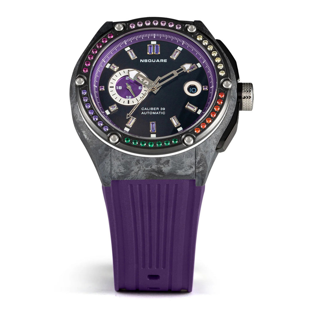 Multicoloured Multifunction Swarovski Crystal Men's Watch - G0543-N39.4