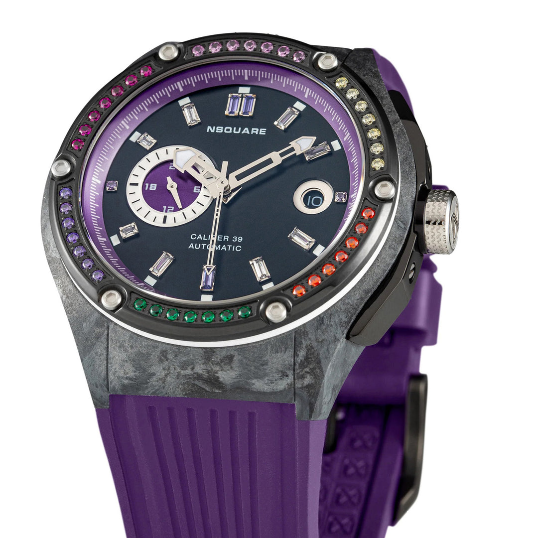 Multicoloured Multifunction Swarovski Crystal Men's Watch - G0543-N39.4