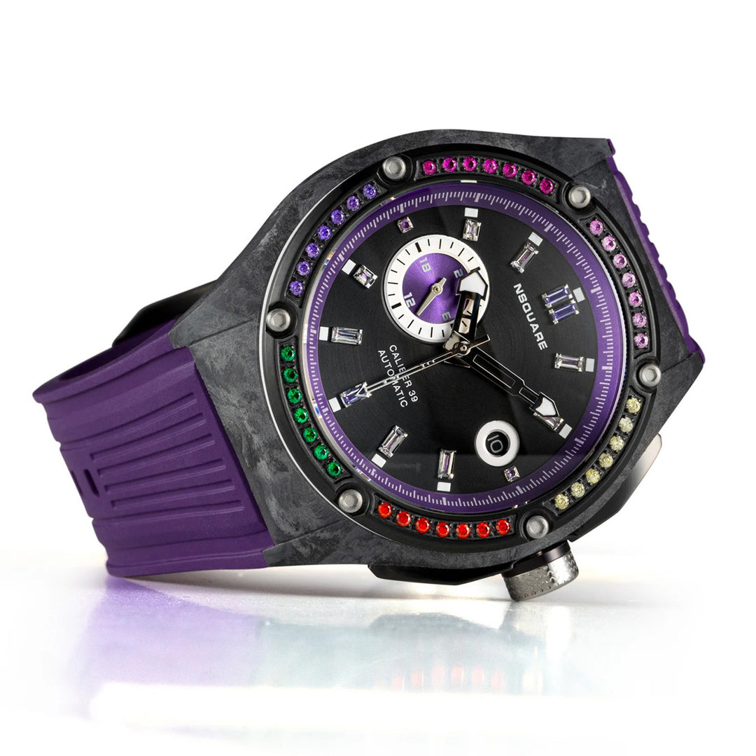 Multicoloured Multifunction Swarovski Crystal Men's Watch - G0543-N39.4