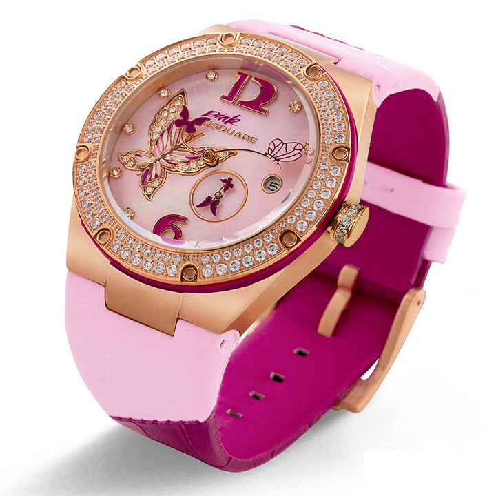 Pink Gracefully Swarovski crystal Automatic Women's Watch - L0519-NP01.3