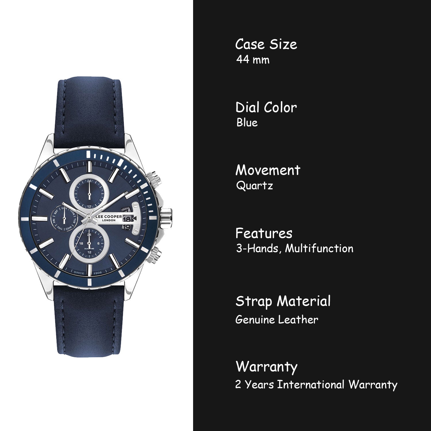 Lee Cooper LC07943.399 Quartz Men Super Metal Case Leather