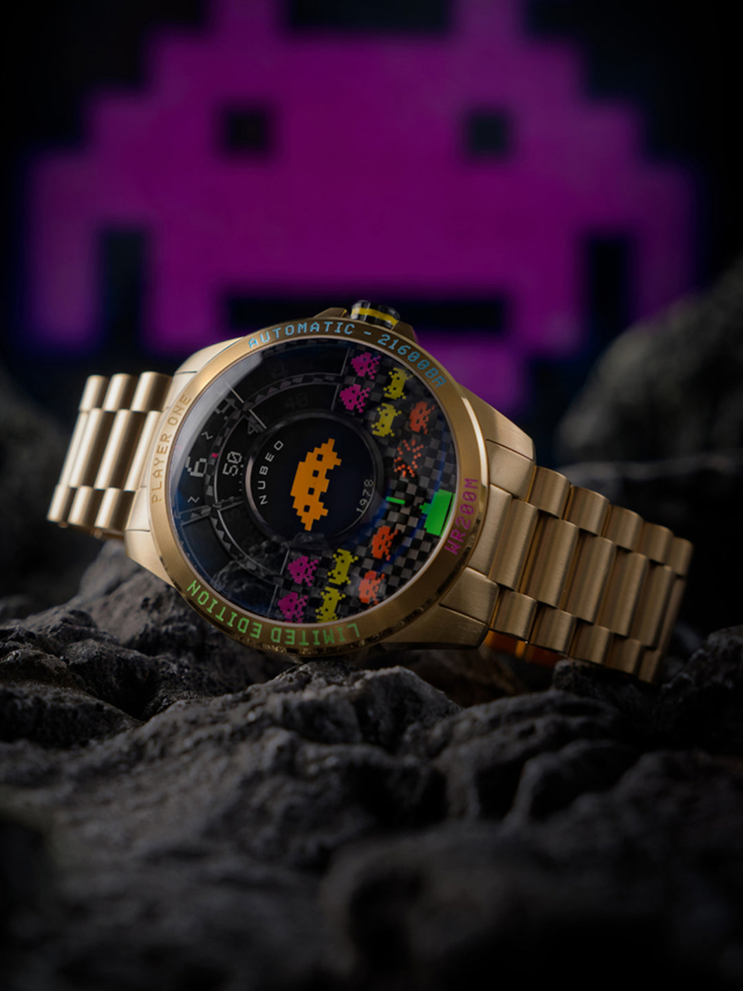 Quasar Automatic Space Invaders Limited Edition 24 Jewels Men's Watch -  NB-6082-SI-33