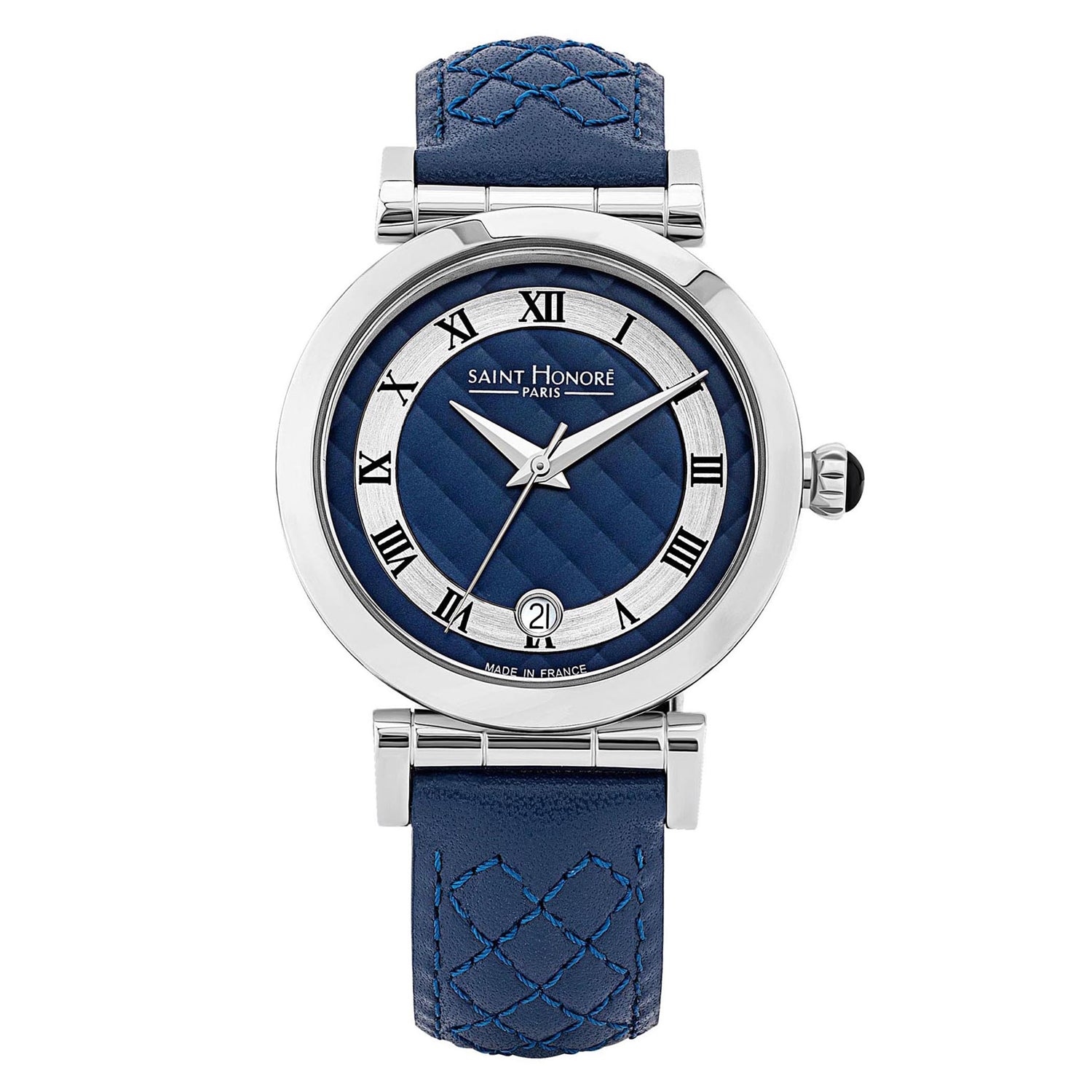 Octea Lux Chrono watch, Leather strap, Blue, Rose-gold tone - Watches -  Swarovski