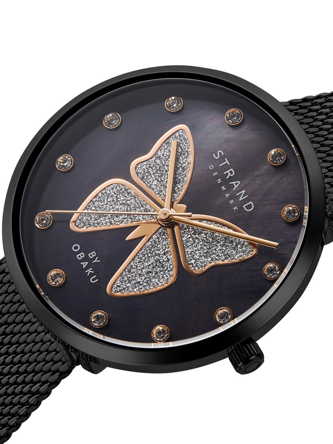 Butterfly Charcoal Quartz MOP Women's Watch - S700LXBBMB-DB