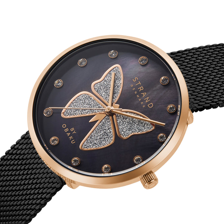 Glitter Butterfly Quartz Women's Watch - S700LXVBMB-DB