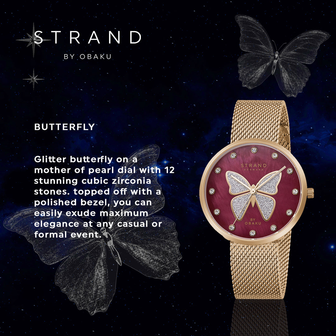 Glitter Butterfly Quartz Women's Watch - S700LXVDMV-DB