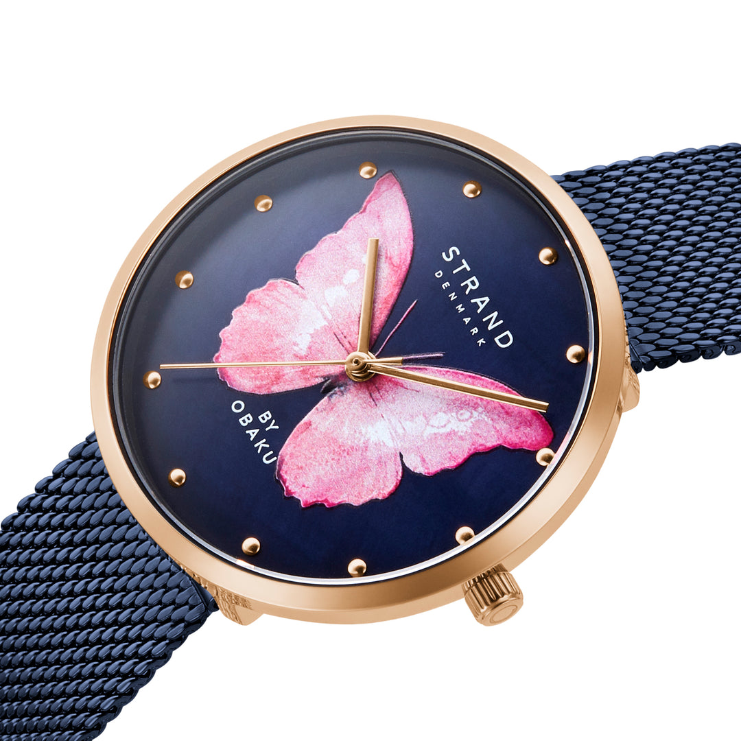 Printed Butterfly Quartz MOP Women's Watch - S700LXVLML-DBP