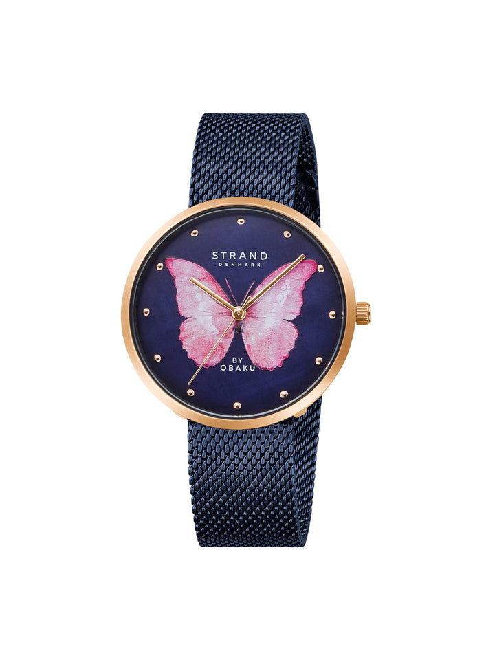 Printed Butterfly Quartz MOP Women's Watch - S700LXVLML-DBP