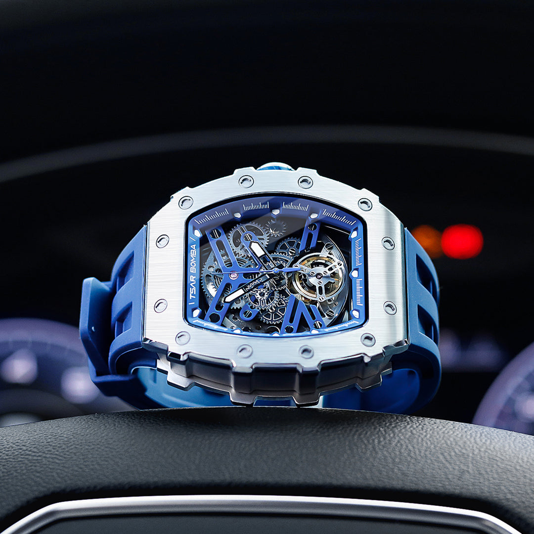 Automatic 21 Jewels Skeleton Dial Sapphire Crystal Men's Watch - TB8208A-02