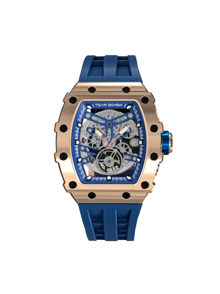 Automatic 21 Jewels Skeleton Dial Sapphire Crystal Men's Watch - TB8208A-08