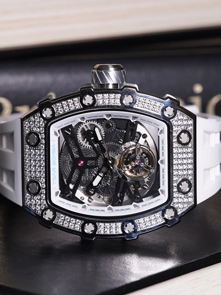 Automatic 21 Jewels Diamond Like CZ Men's Watch -  TB8208D-05